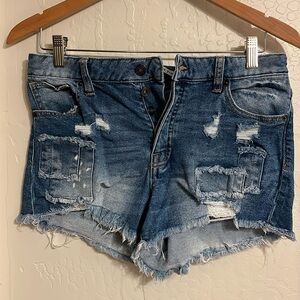 Distressed Jean shorts
